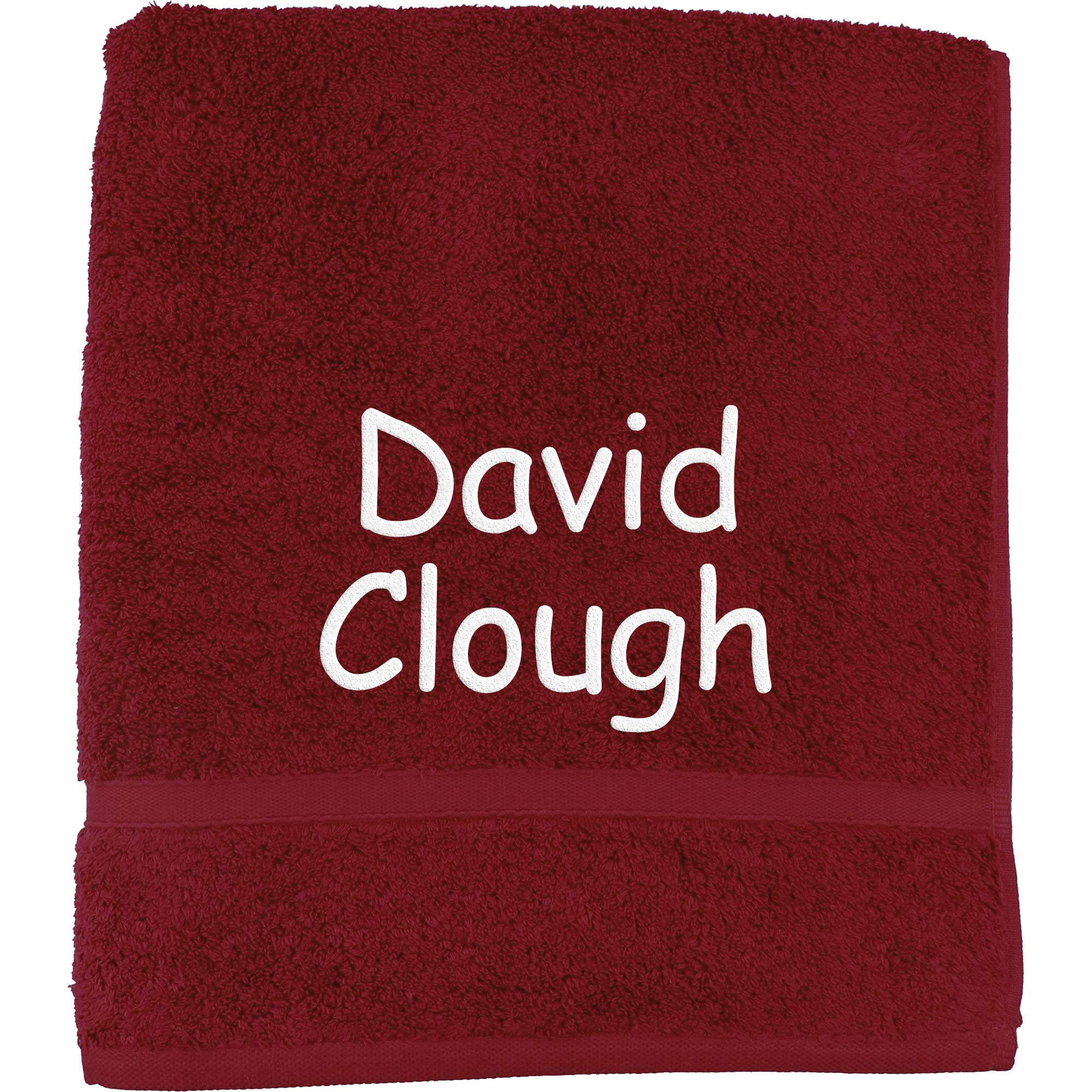 Teddyts Burgundy Personalised Embroidered Name School Pe Swim Towel (Burgundy)