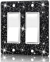 Vista 20 de Placas de pared, cubierta decorativa para interruptor de luz, cubiertas decorativas de tomacorrientes, diamantes de imitación plateados brillantes