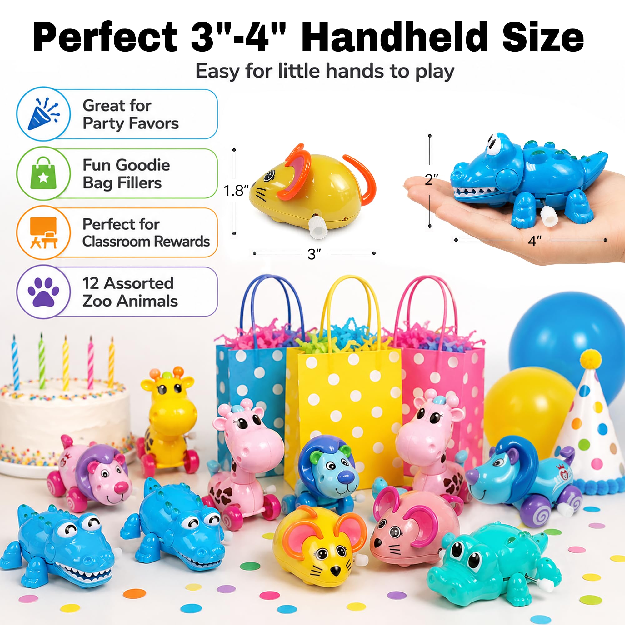 Amazon.com: GIFTEXPRESS 12 Pieces 3” - 4” Assorted Zoo Animal Wind