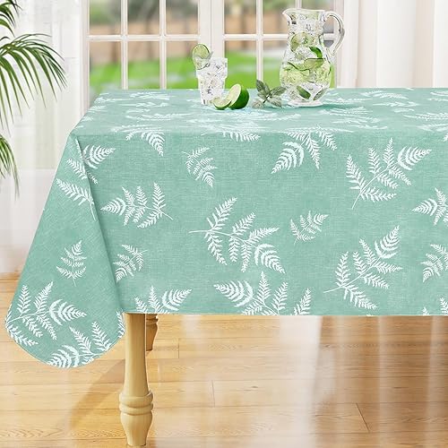 Miniatura 31 de misaya Mantel rectangular de vinilo impermeable, mantel lavable con reverso de franela, mantel de plástico para cena, picnic, interior y exterior