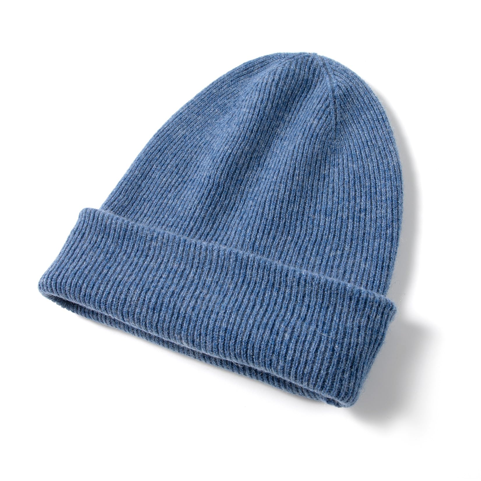 100% Puro Cachemire Cappello a Doppio Strato per Donne e Uomini, Cappello Invernale Morbido a Coste Unisex