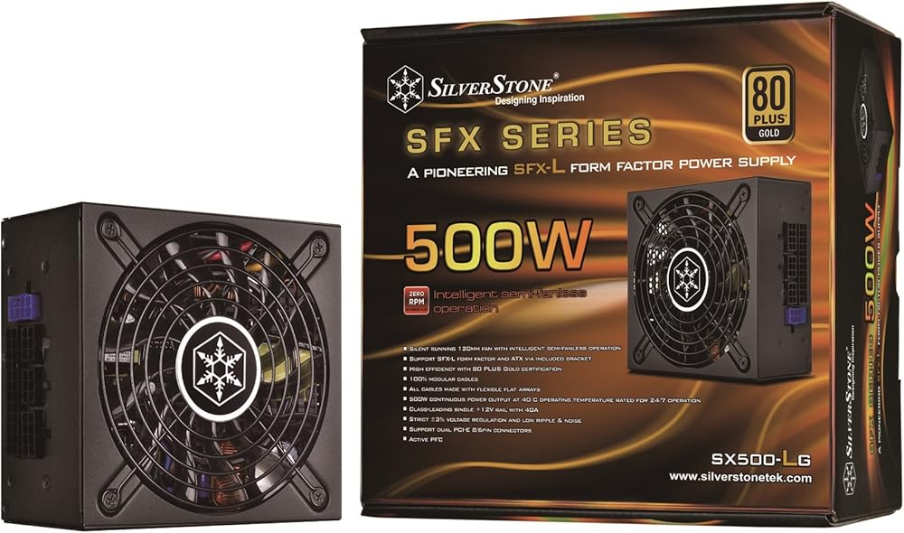 SilverStone Technology SFX-L, 80 Plus Gold Certified 500W Full Modular Lengthened Power Supply thumbnail 3