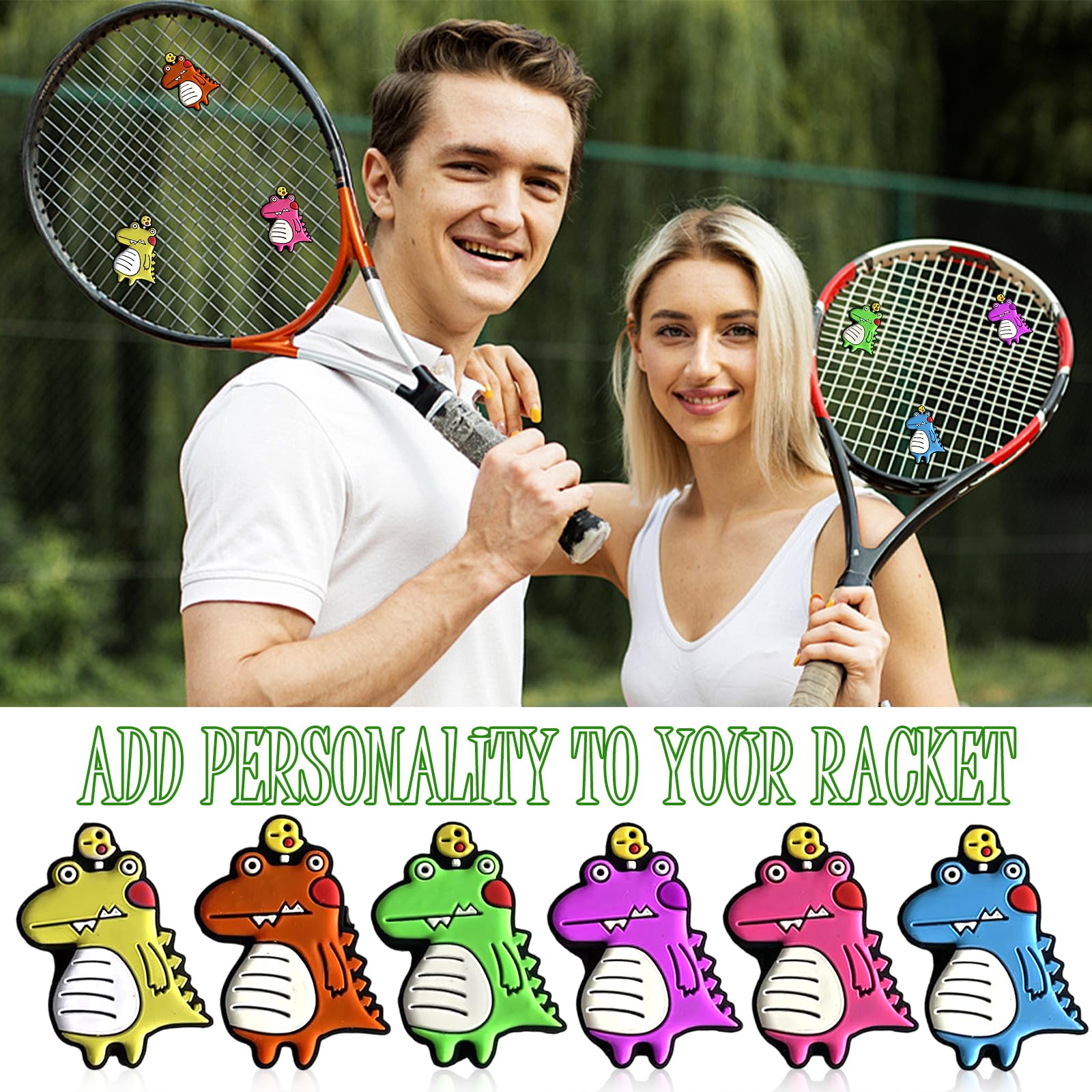 Antivibrador Raqueta Tenis 7 Piezas Accesorios Raquetas Bádminton Expresión Sonriente
