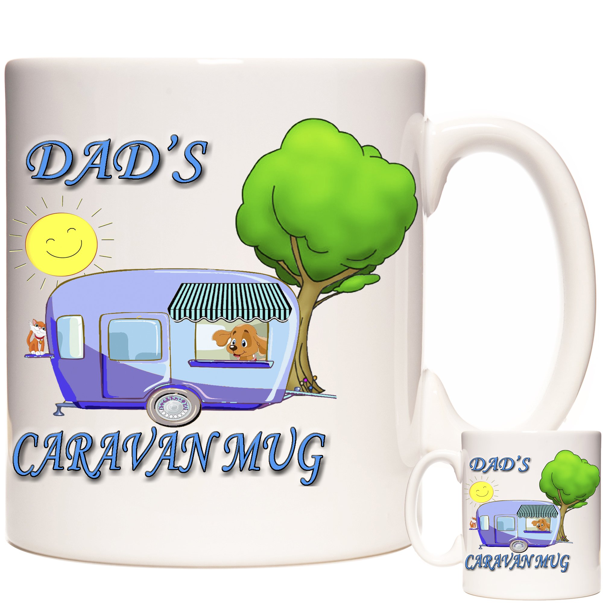 KAZMUGZ Dad's Caravan Mug, 11oz Ceramic Mug. Caravan Coffee Mug. Gift for Caravanners, Coffee Mug for People with Caravans, Dad Mug, Dad Gift, Gift for Dad