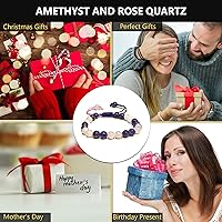 Vista 29 de Adjustable Crystal Bracelet – Gemstone Bead Bracelet with Adjustable Macrame String – Chic Gemstone Bracelet for Men and Women – 8mm Round Healing