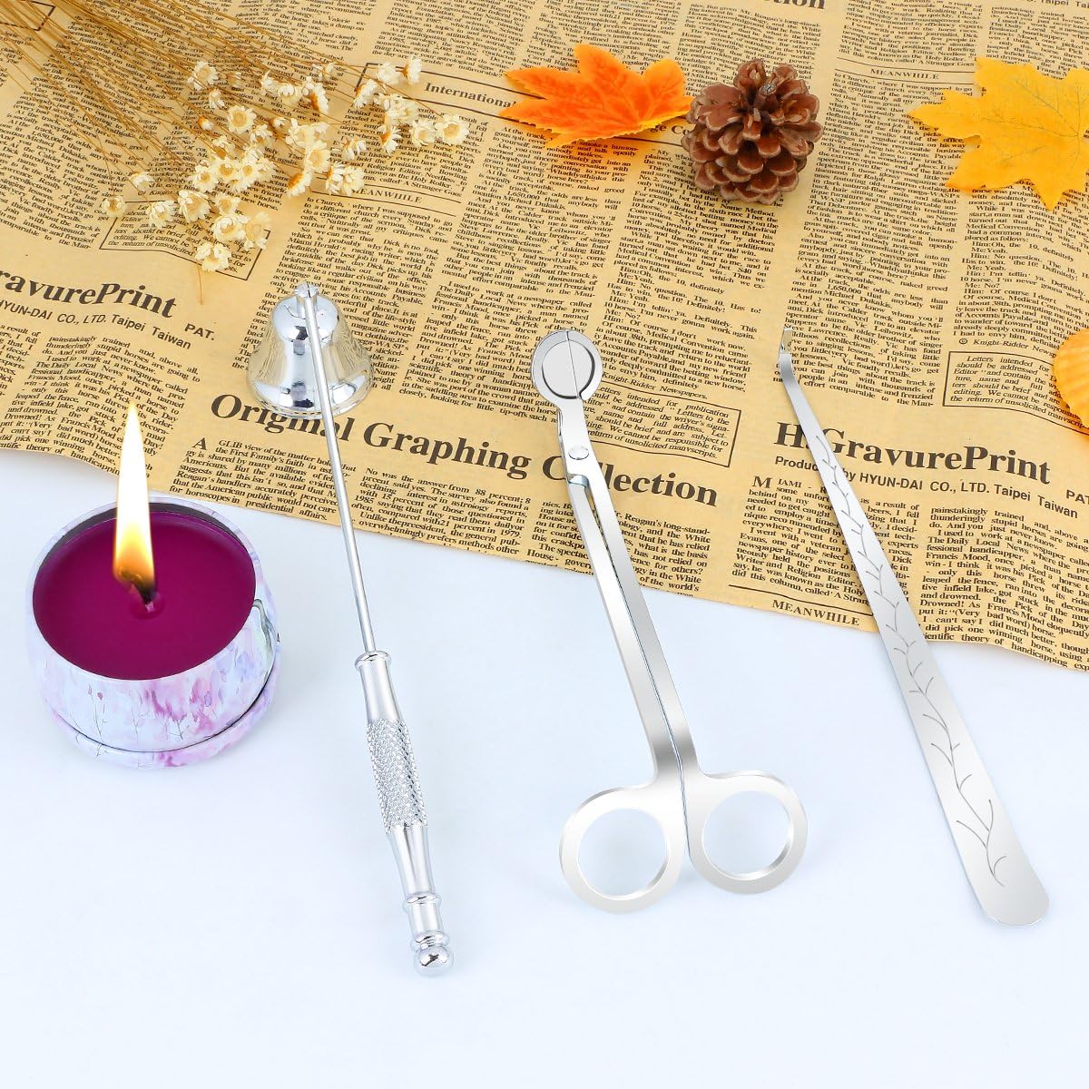 Candles Snuffer Candle Accessory for Candle Wick Trimmer & Wick Dipper(Silver) …