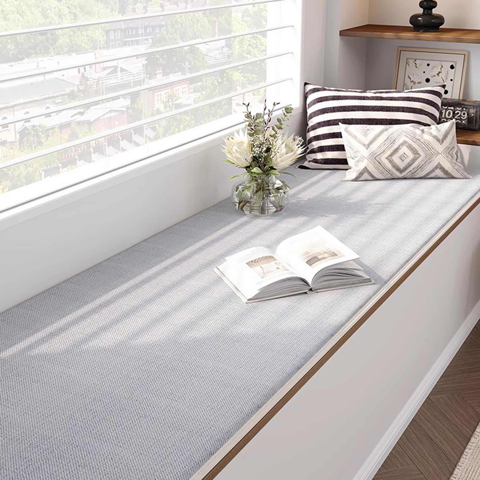 Coussin de balcon et terrasse beige 100x60 style tatami zen