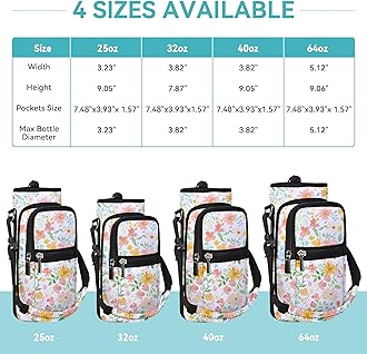 AUPET Water Bottle Sling Bag Sleeve Holder Carrier 25/32/40/64 oz,Insulated Crossbody Water Bottle Case Cover with Strap and Pockets for Men/Women Walking Hiking