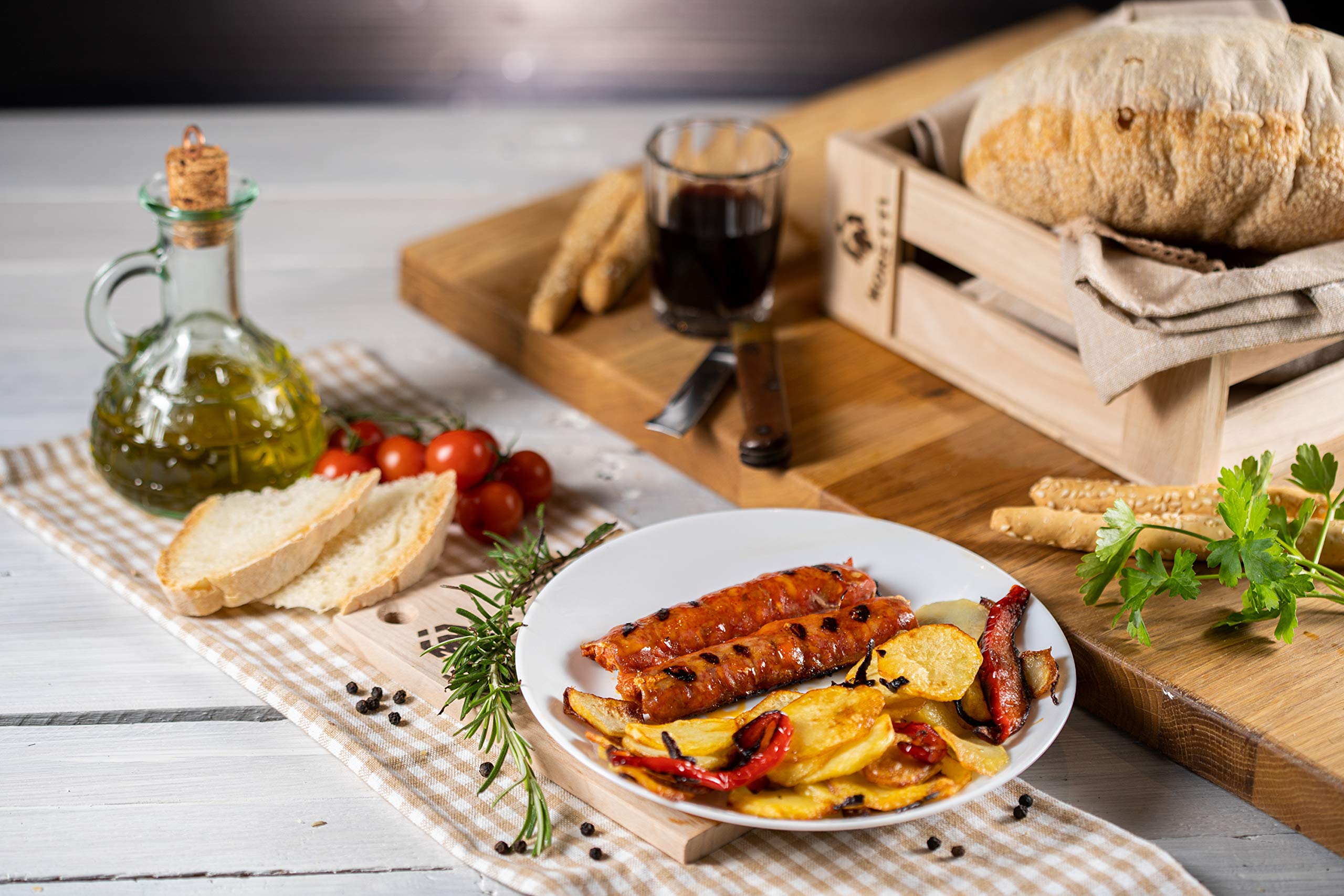 Moretti® Salsiccia Fresca Da Cuocere | Con Peperoncino Calabrese Piccante | 1,5Kg - 3kg Sottovuoto | In Omaggio Salsa KEYA | Ketchup alla Nduja di Spilinga | (3kg Piccante)