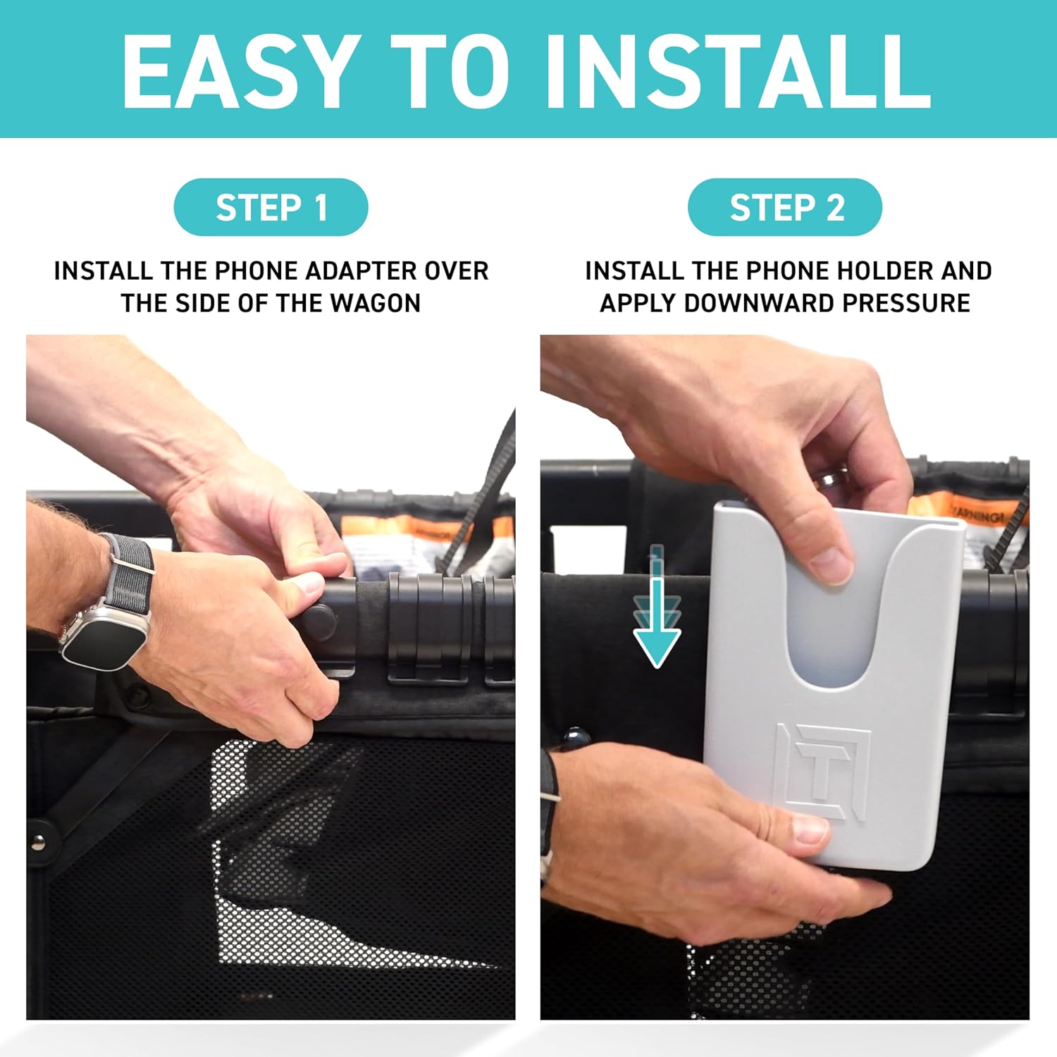 Tributary Brands- Phone Holder Compatible with Wonderfold Wagon - Silicone Phone Holder Attachment Designed for Wonderfold Wagon W2 and W4 Accessories