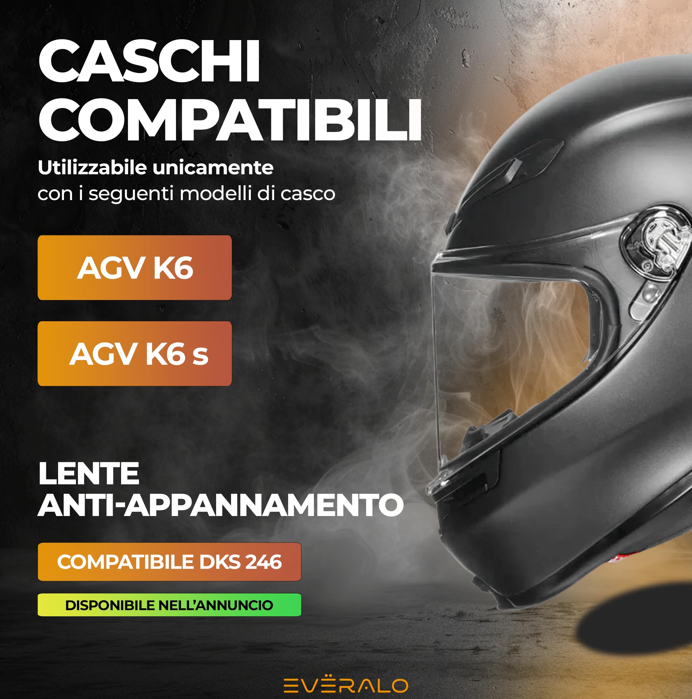 Visiera Compatibile con Agv K6 - K6s (Dark Fume')