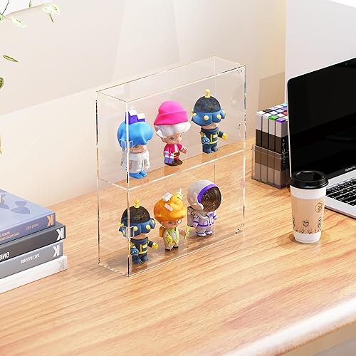 Miniatura 9 de SVENJBB Vitrina acrílica de 5 capas para montaje en pared y escritorio, vitrina transparente para figuras Funko Pop y mini coleccionables, caja de