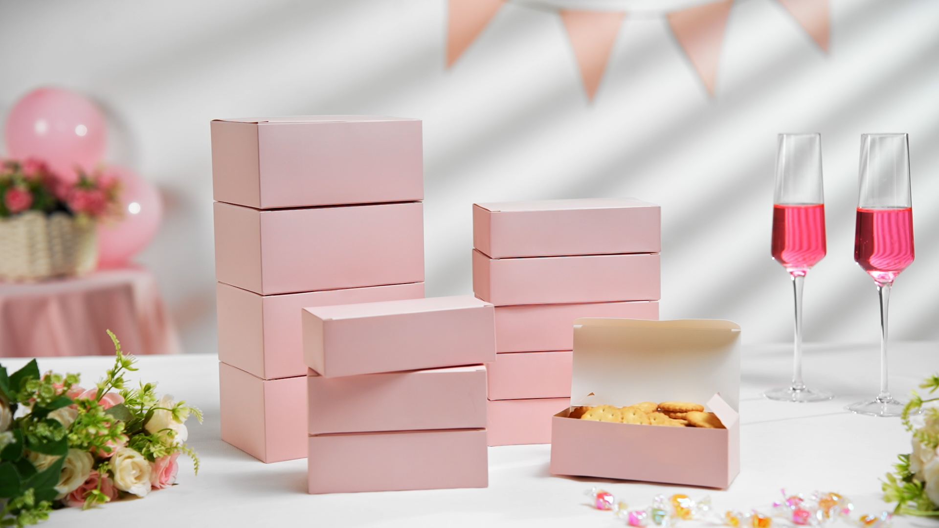 20 PZ SCATOLA per pane preferenza festa piccole scatole finestra per torte EUR 40,38 - IT