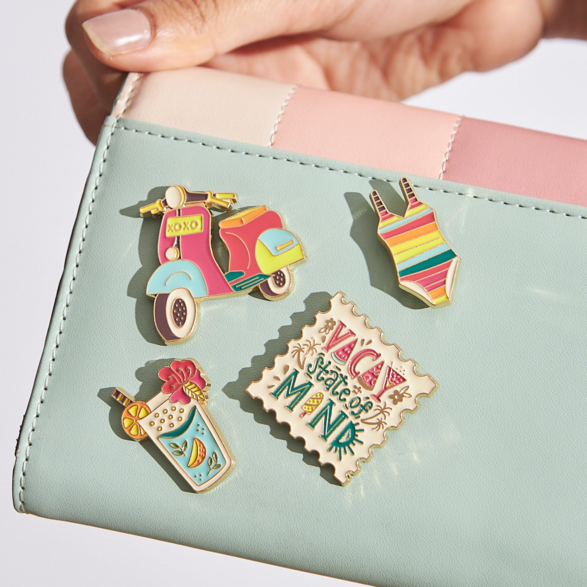 Chumbak Vacay State of Mind Zinc Alloy Enamel Pin Set | Multi