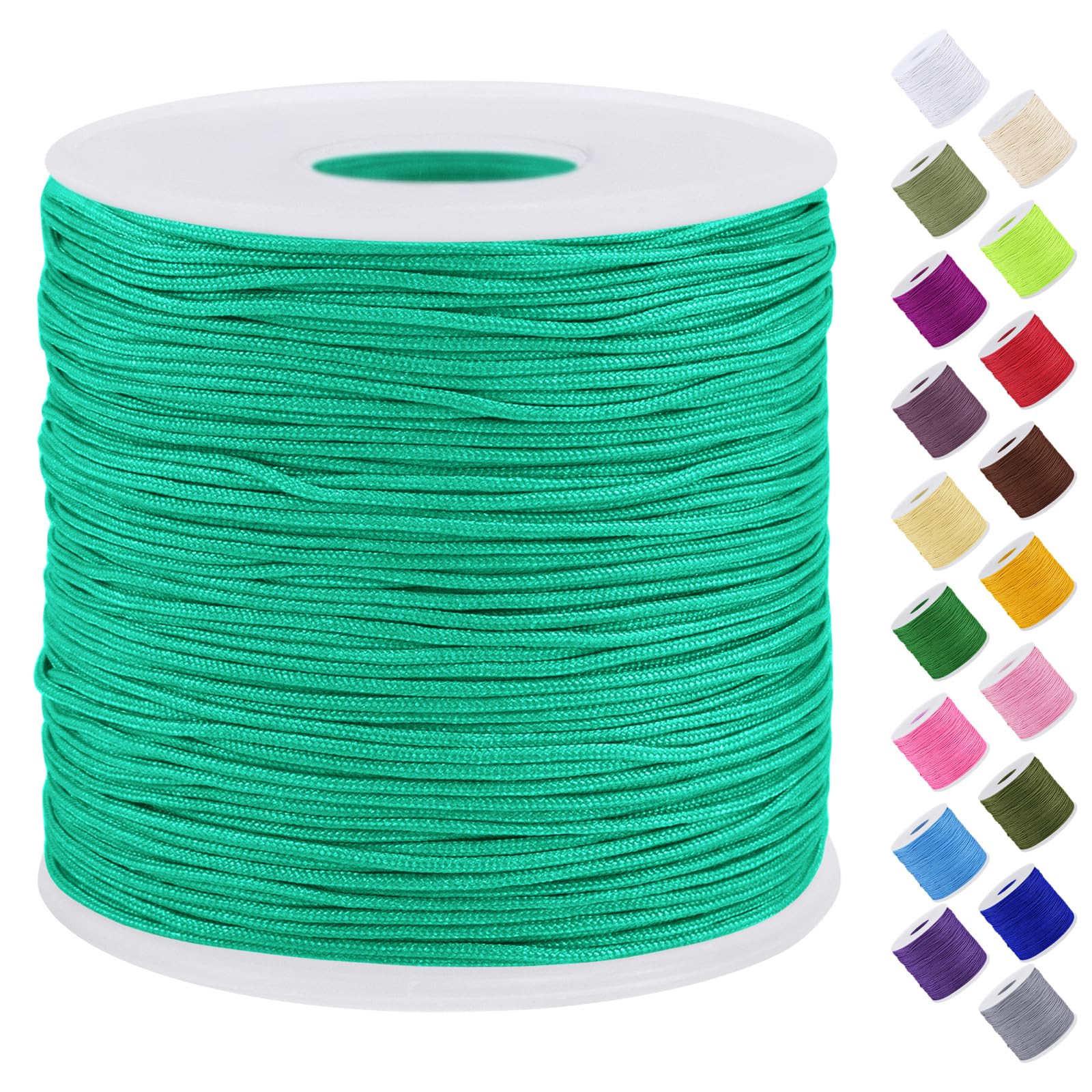 Uiopa Nylon Cord, 0.7mm x 131 Yards Nylon String for Bracelet Making, Beading Thread Bracelet Cord for Necklace, Jewellery Making, Macrame, DIY Crafts, Turquoise