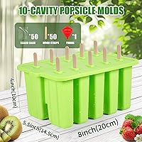 Vista 3 de Moldes para paletas, 10 cavidades de moldes de paletas de silicona para niños, molde de paleta sin BPA, molde para hacer paletas de hielo, moldes