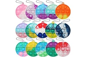 Mini Circle Pop It Keychain Toy 4 Pack Keyring Pop Its Party Favors Stocking Stuffers