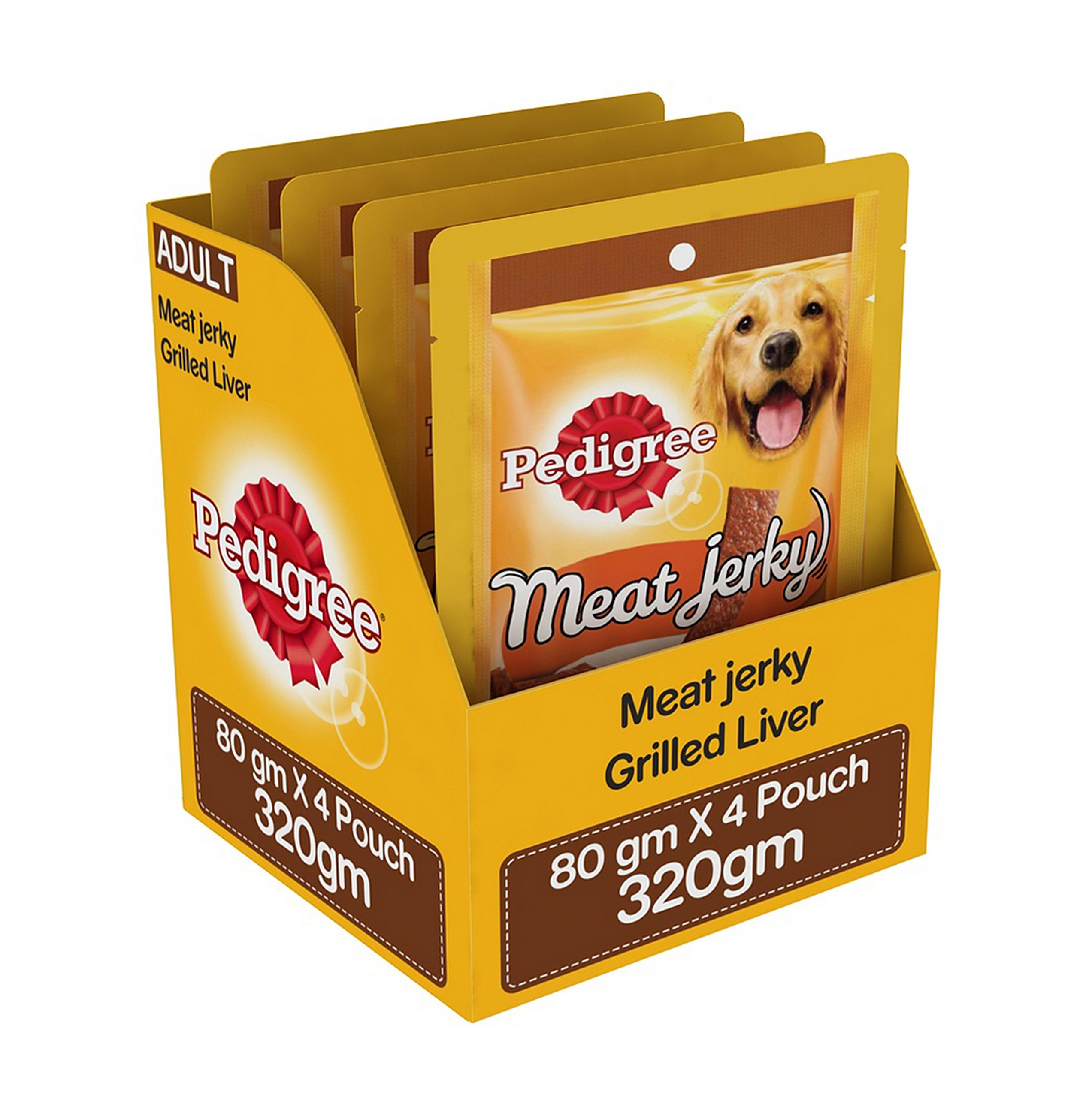 Pedigree Meat Jerky Adult Dog Treat, Grilled Liver, 4 Packs (4 x 80g) (B071GL9R15) Amazon Price History, Amazon Price Tracker