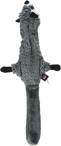 PetRageous 91528 Juguete chirriante de mapache de carretera para perros y todas las razas, gris