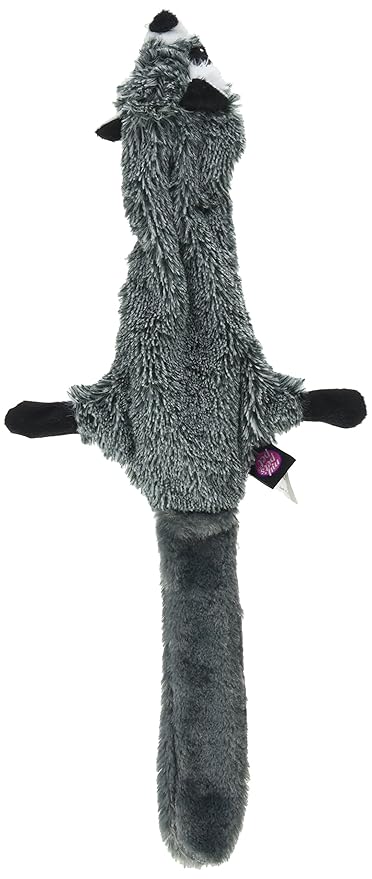 PetRageous Pet Rageous 91528 Road Raccoon Gray Pet Squeaky Toy