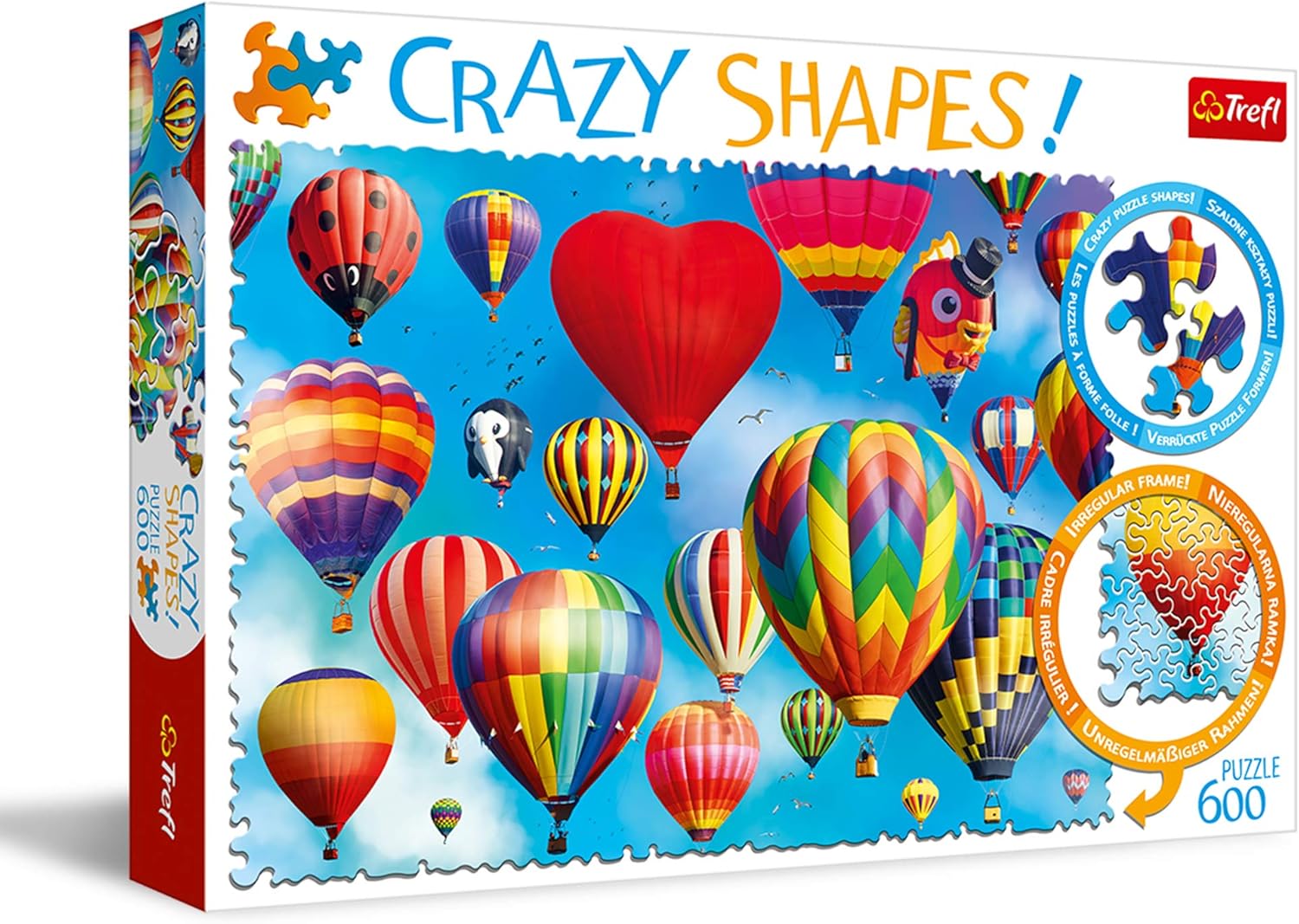 Trefl Colourful Balloons 600 Piece Jigsaw Puzzle Crazy Shapes Print, DIY Puzzle, Creative Fun, Classic Puzzle for Adults and Children from 10 Years Old