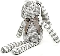 Vista 2 de Juguetes orgánicos para bebés, conejito gris, conejo de peluche, 7.1 pulgadas