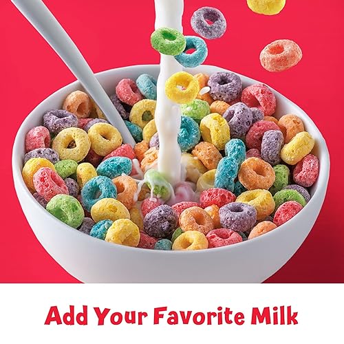 Miniatura 4 de Kelloggs Froot Loops - Cereal para desayuno sabor a frutas aperitivos de desayuno con vitamina C tamaño grande original caja de 147 onzas 1 caja