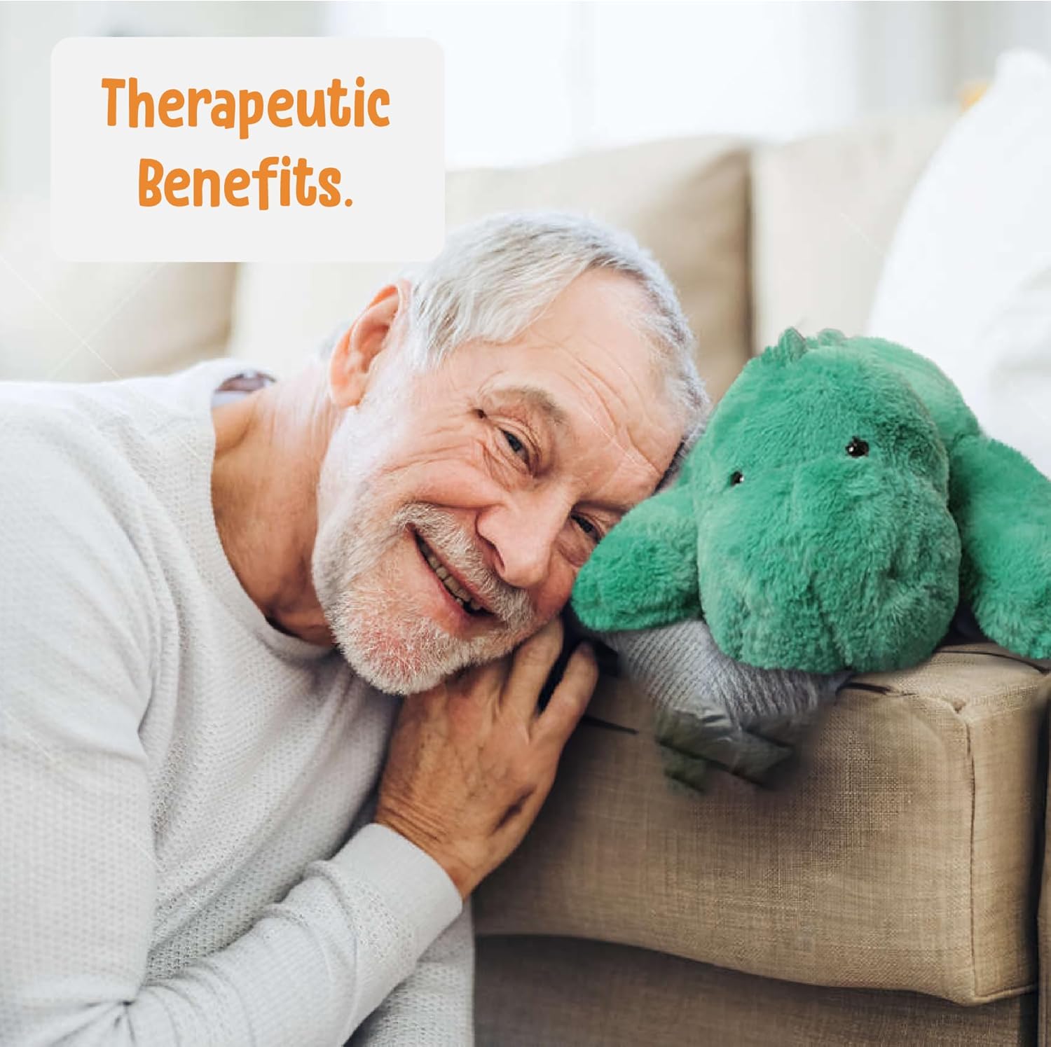 Cuddle Buds 5lbs Weighted Dinosaur Stuffed Animal for Sensory Needs, 20'' Plush Dino, Weighted Stuffed Animals for Adults, Soft Dinosaur Toy