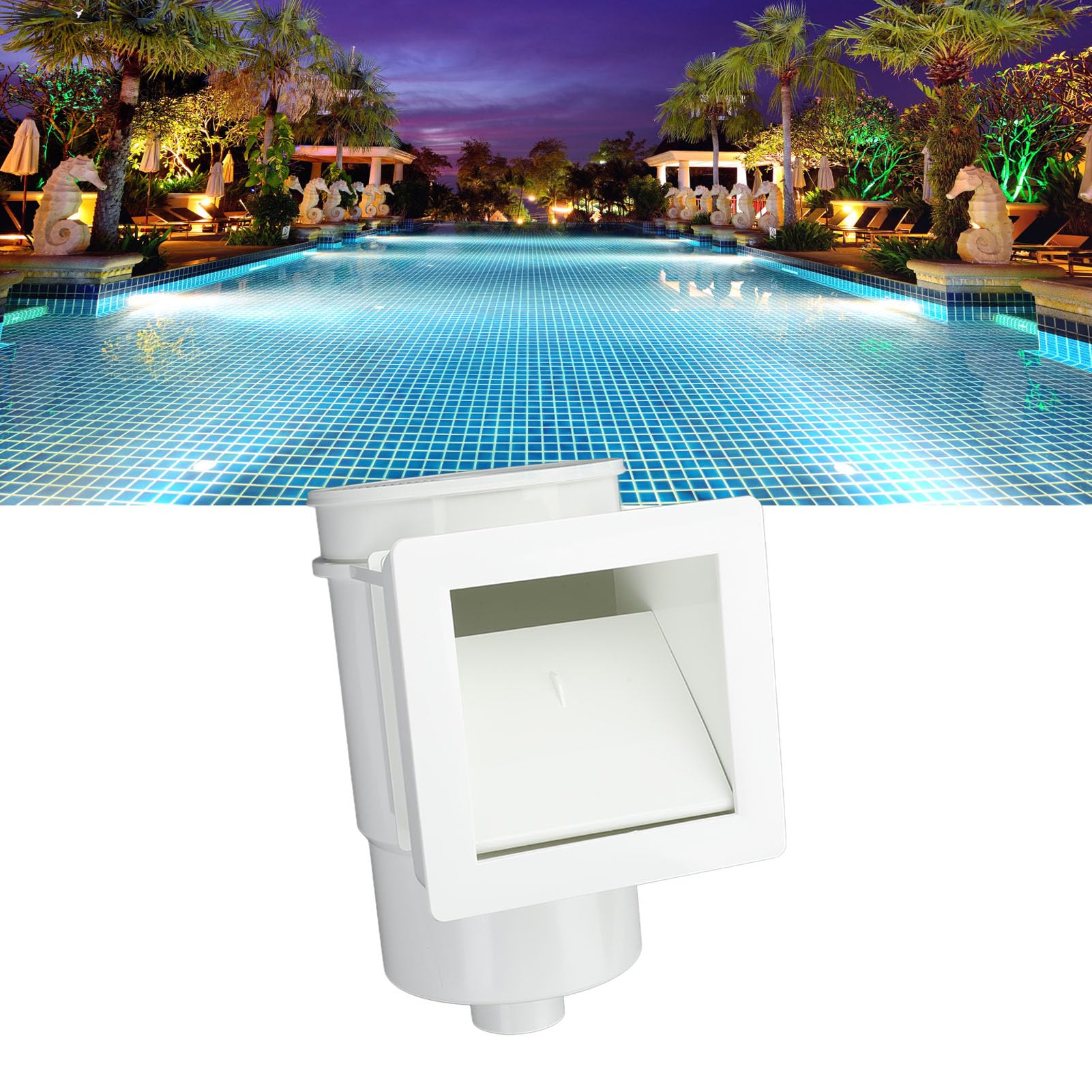 SIXRUN Piscina Skimmer de Boca Ancha, Capacidad 9.5L