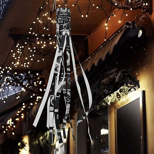 Miniatura 4 de Veleta grande de Halloween de 59 pulgadas de largo, 2 unidades, sin veleta ligera de Navidad para puerta delantera al aire libre, patio, porche,