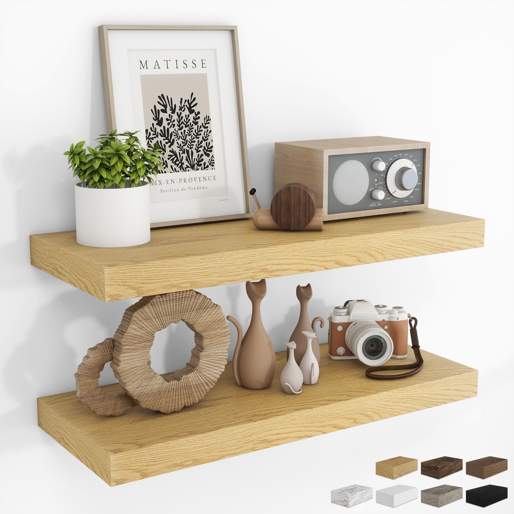 RICHFOCUS Bathroom Floating Shelves for Wall 2Pack|Oak|28" L