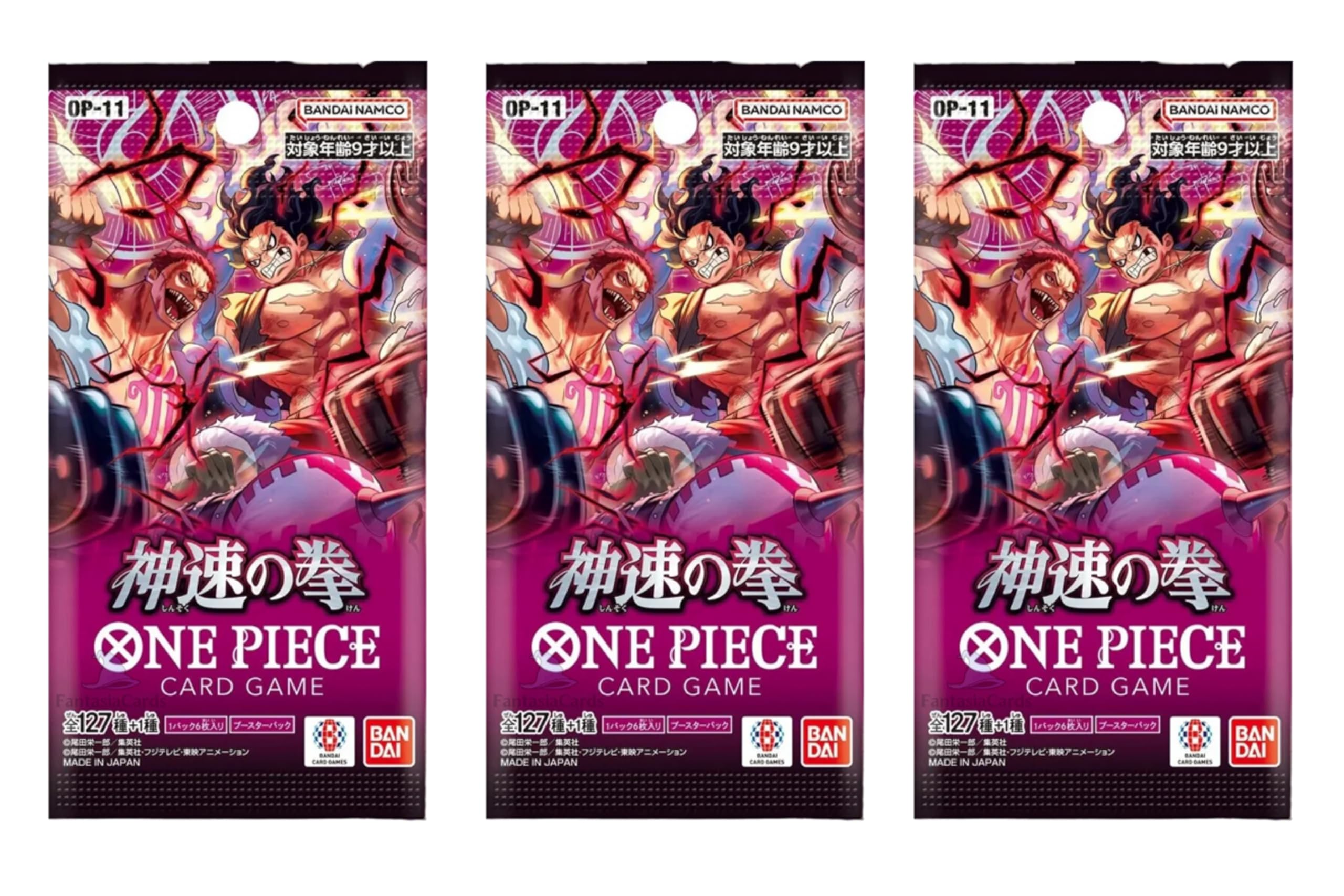 OP-11 Fist Of Godspeed – 3 Sobres De Cartas TCG One Piece En Japonés Con Protección De Envío