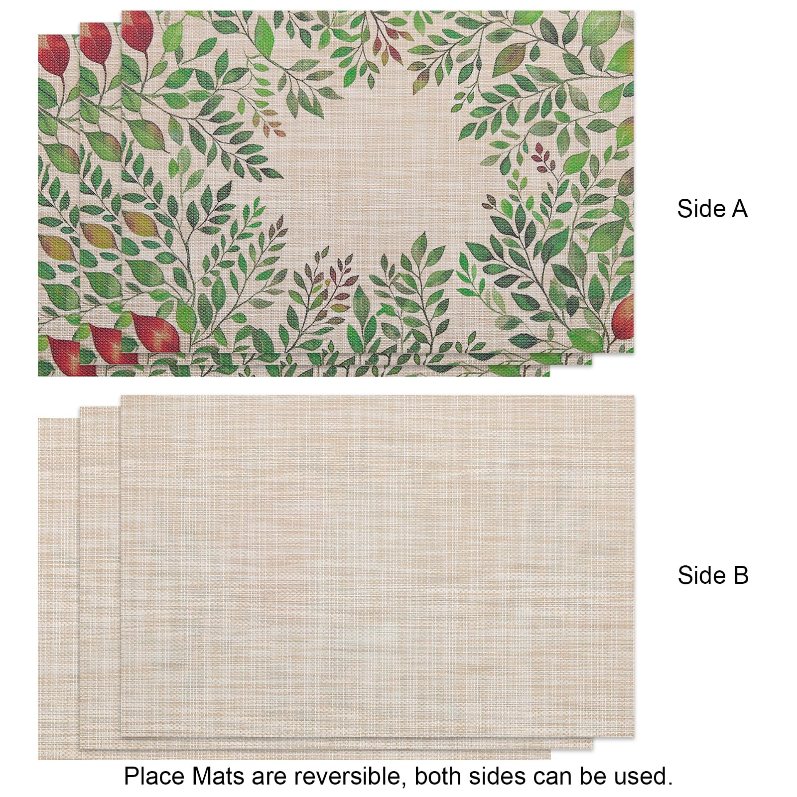 Sets De Table Printemps Lavables - 6 Sets Double Face PVC - Déco Pâques - Antidérapants - 45x30cm