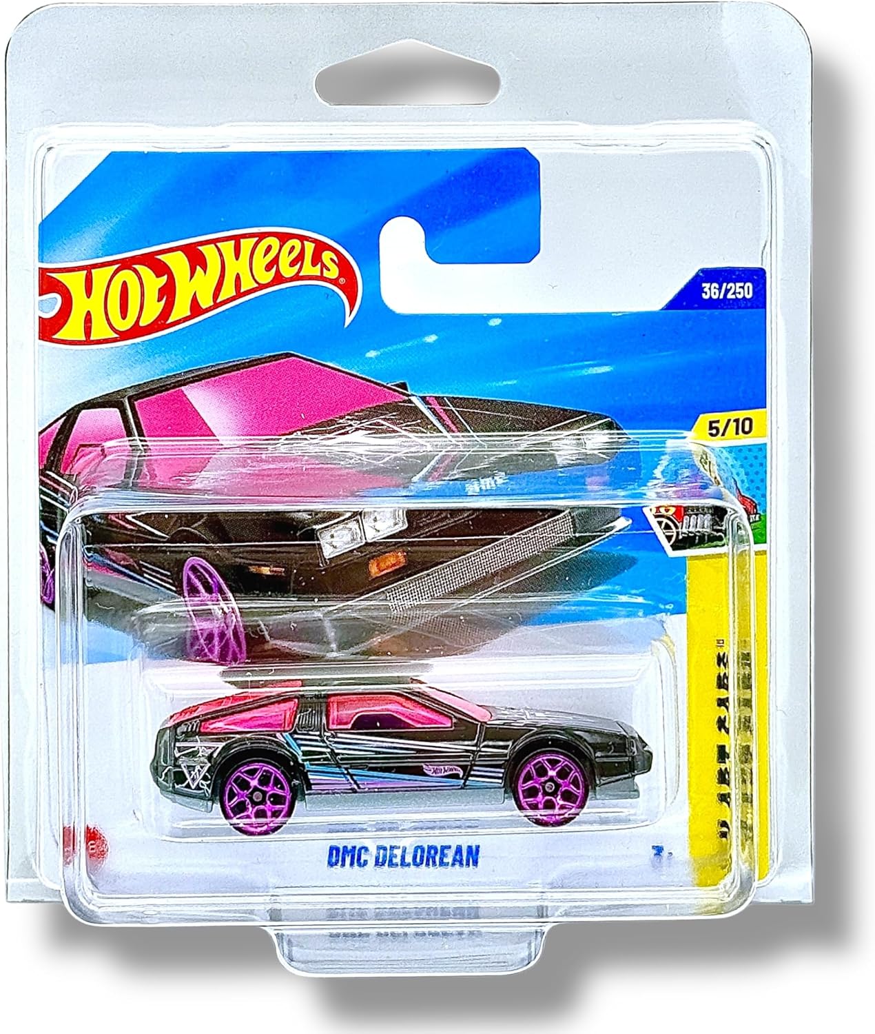 Hot Wheels - DMC Delorean - HW Art Cars 5/10 - HYW88 - Short Card - Black - Mattel 2025-1:64