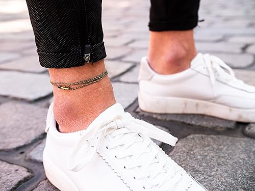 Miniatura 52 de Made by Nami Tobillera de surfista con cierre de gancho a presión, impermeable y ajustable, pulsera de tobillo fina para mujeres y hombres, joyería