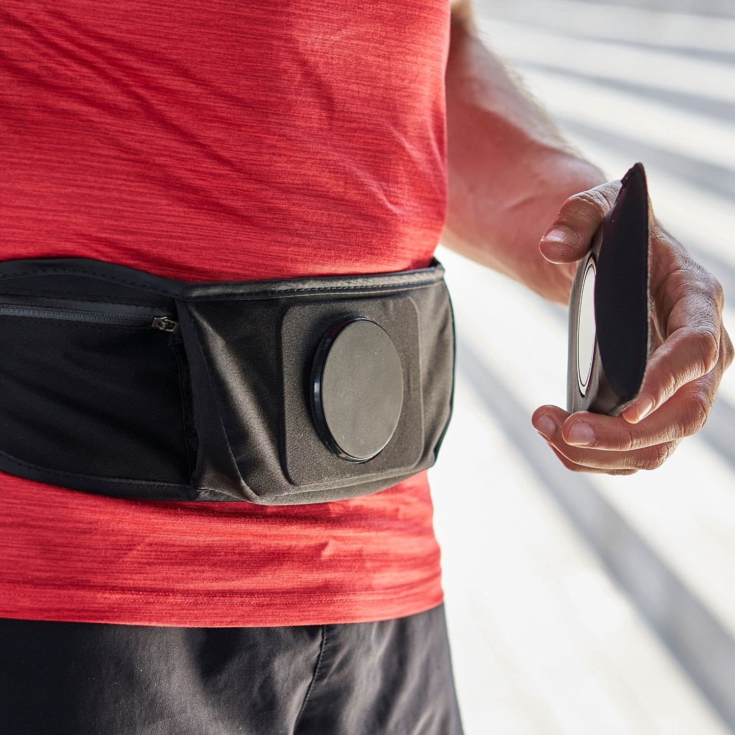 Shapeheart - Ceinture de Sport avec Pochette magnétique détachable & Brassard Telephone Sport Universel pour Running, Course a Pied, Rando... Brassard pour Smartphone