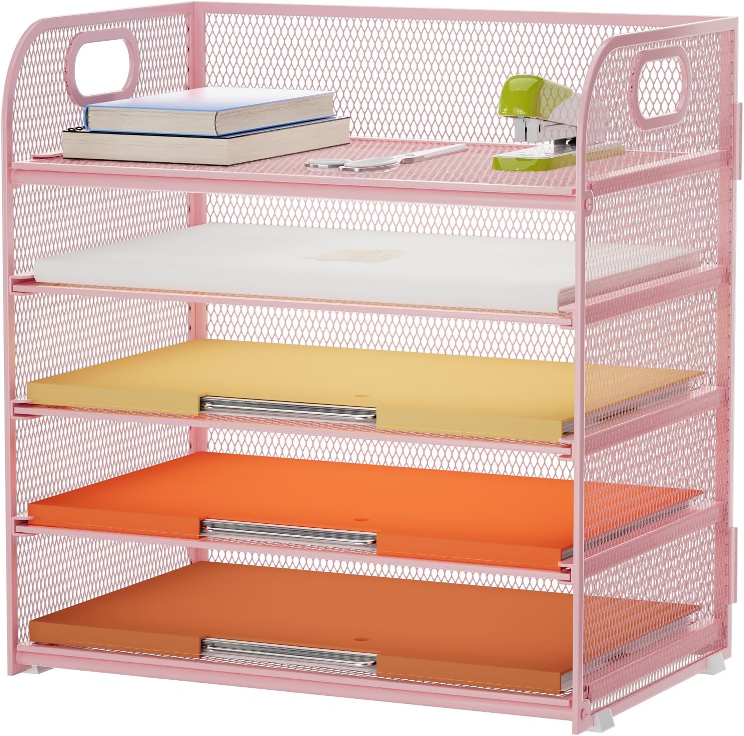 Lavatino 5 Tray Paper Organizer Letter Tray with Handle