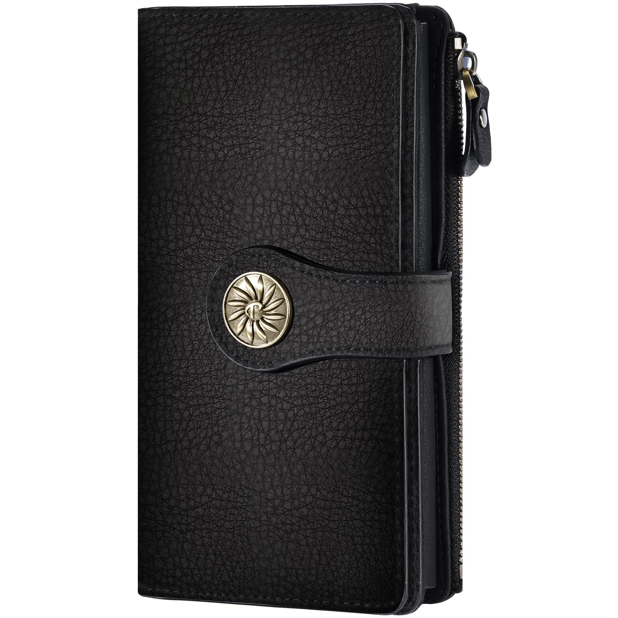 TravelamboWomen's Wallet RFID Blocking Trifold Clutch Large Capacity Credit Card Holder Travel Purse