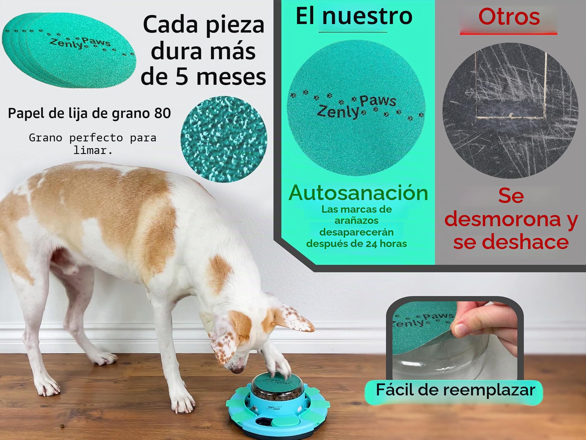 Zenly Paws Juguete de Lima de Uñas para Perros | Almohadilla y Tablero para Rascar