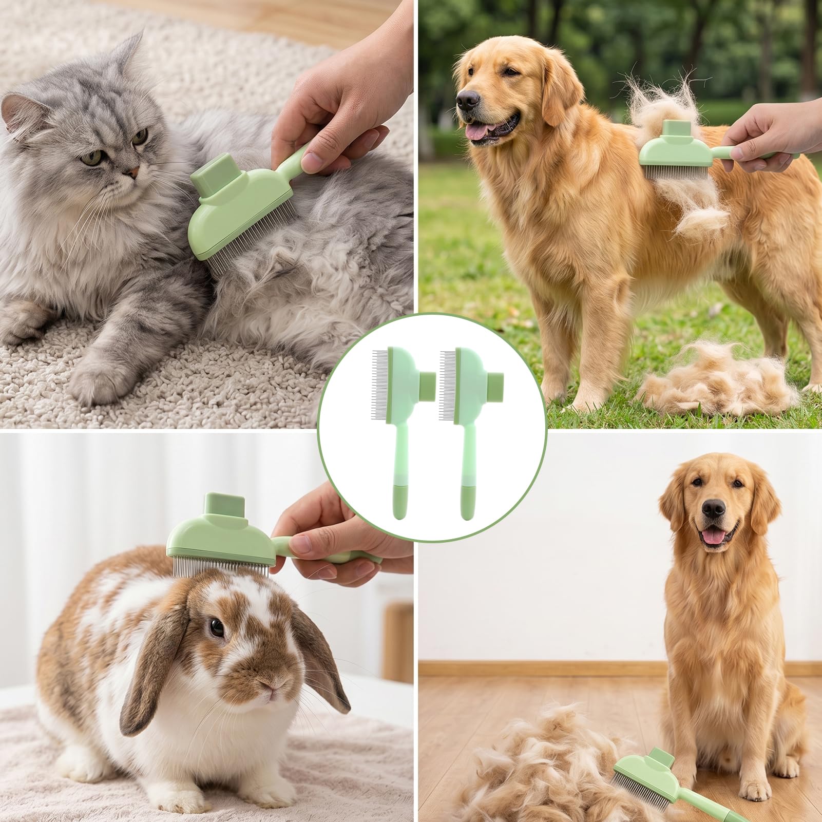 Brosse pour Chat avec Dents arrondies en métal pour Un Entretien en Douceur, Peigne Puces Chat et Peigne Anti Puces pour Chat, pour Toilettage Doux de Brosse Chat Poil Court
