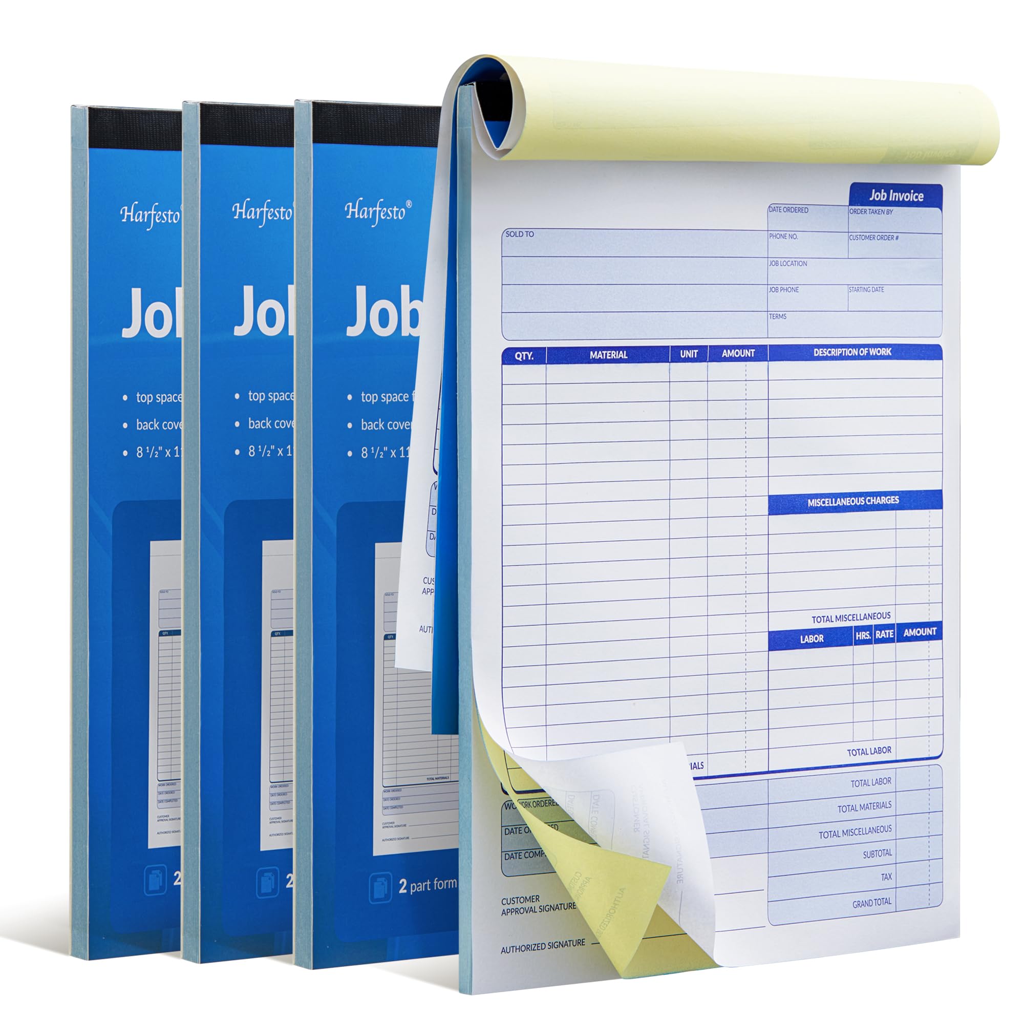 Amazon.com : Harfesto Job Work Order Forms, Large Size Contractor ...