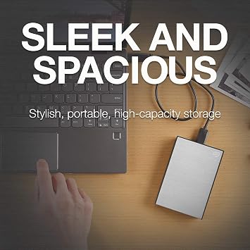 Seagate One Touch 2TB External Hard Drive HDD Silver USB 3.0 for PC Laptop and Mac, 1 year MylioCreate, 4 Months Adobe Creative Cloud Photography Plan (STKB2000401)