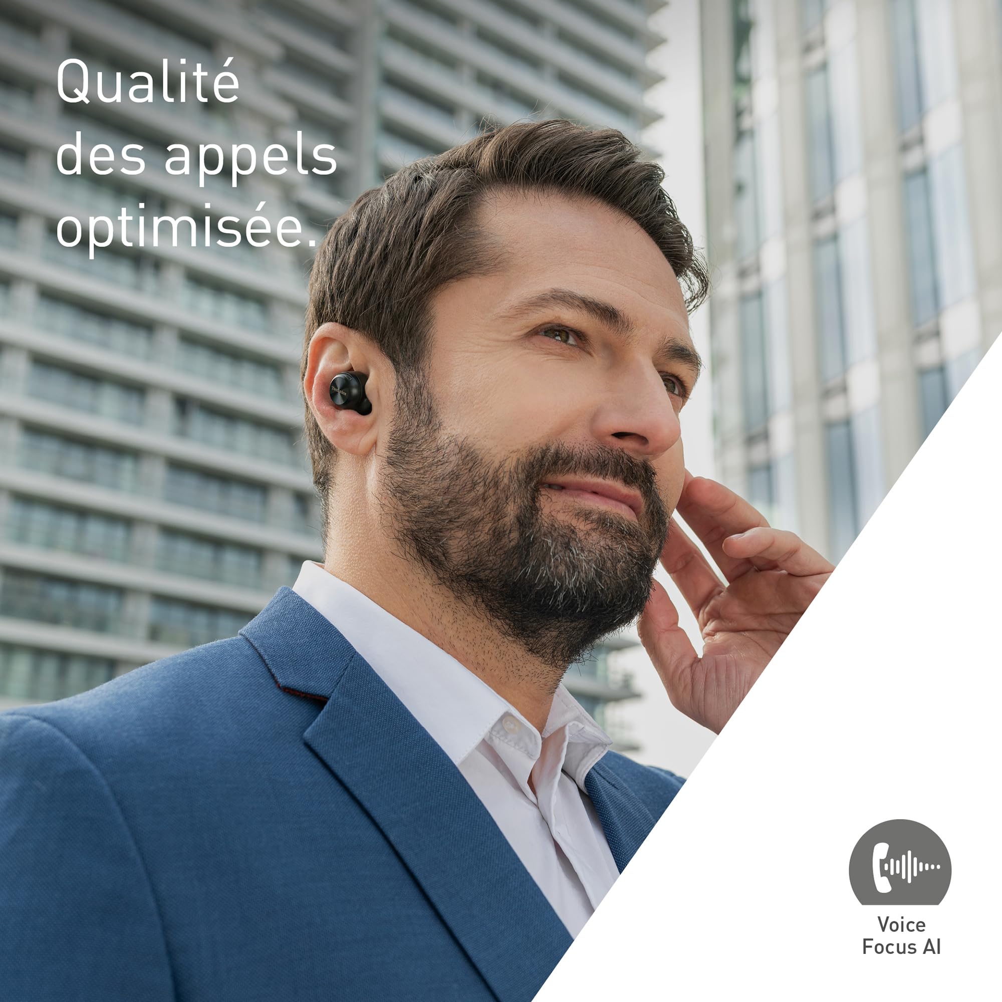 Technics EAH-AZ100E-K Écouteurs sans Fil avec Réducteur de Bruit, Bluetooth Multipoint, Voice Focus AI, Écouteurs Intra-Auriculaire Confortables, Noir