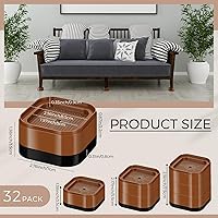 Vista 2 de Ecally Paquete de 32 elevadores de muebles ajustables para cama, elevadores de patas de escritorio, 1.38 pulgadas, apilables, resistentes