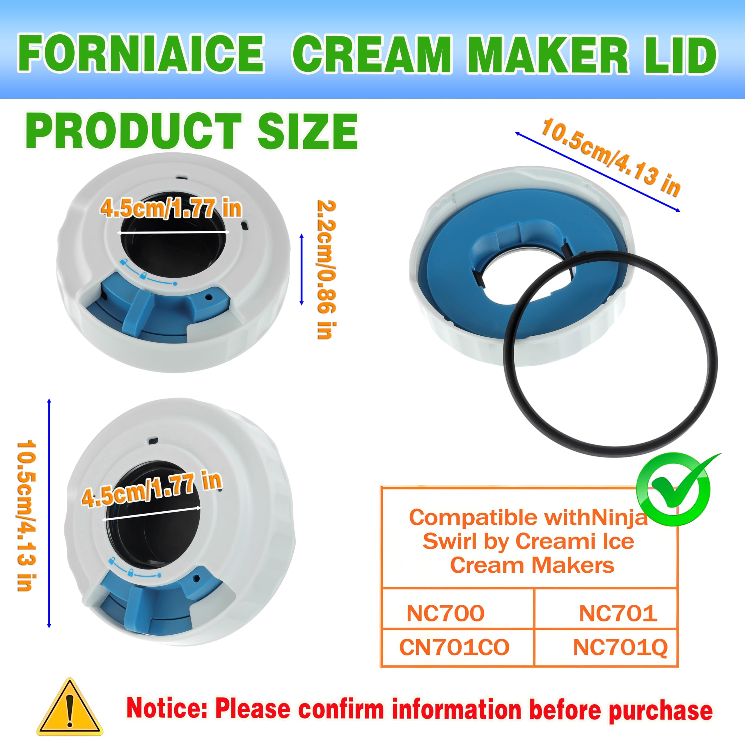 Couvercle extérieur pour sorbetière Ninja NC700, couvercle de rechange réutilisable Ninja Creami, compatible avec les modèles Ninja NC700/NC701 ( sans pale Couvercle extérieur pour sorbetière Ninja NC700, couvercle de rechange réutilisable Ninja Creami, compatible avec les modèles Ninja NC700/NC701 ( sans pale