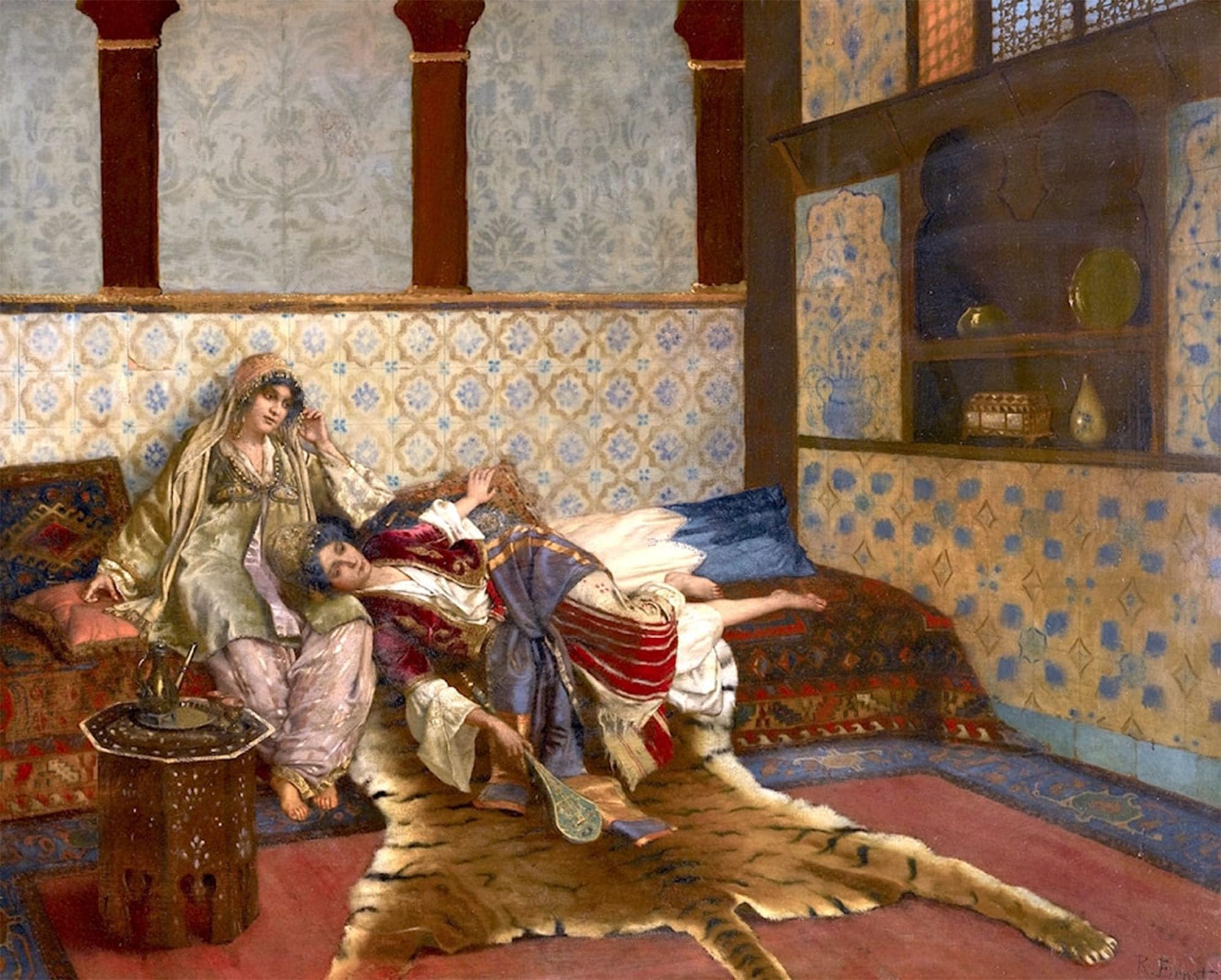 POSTERIIk Vintage Classic Picture Landscape Artwork la melodia dimenticata Rudolf Ernst Portrait Canvas Painting for Office Home Decor 60x90cm
