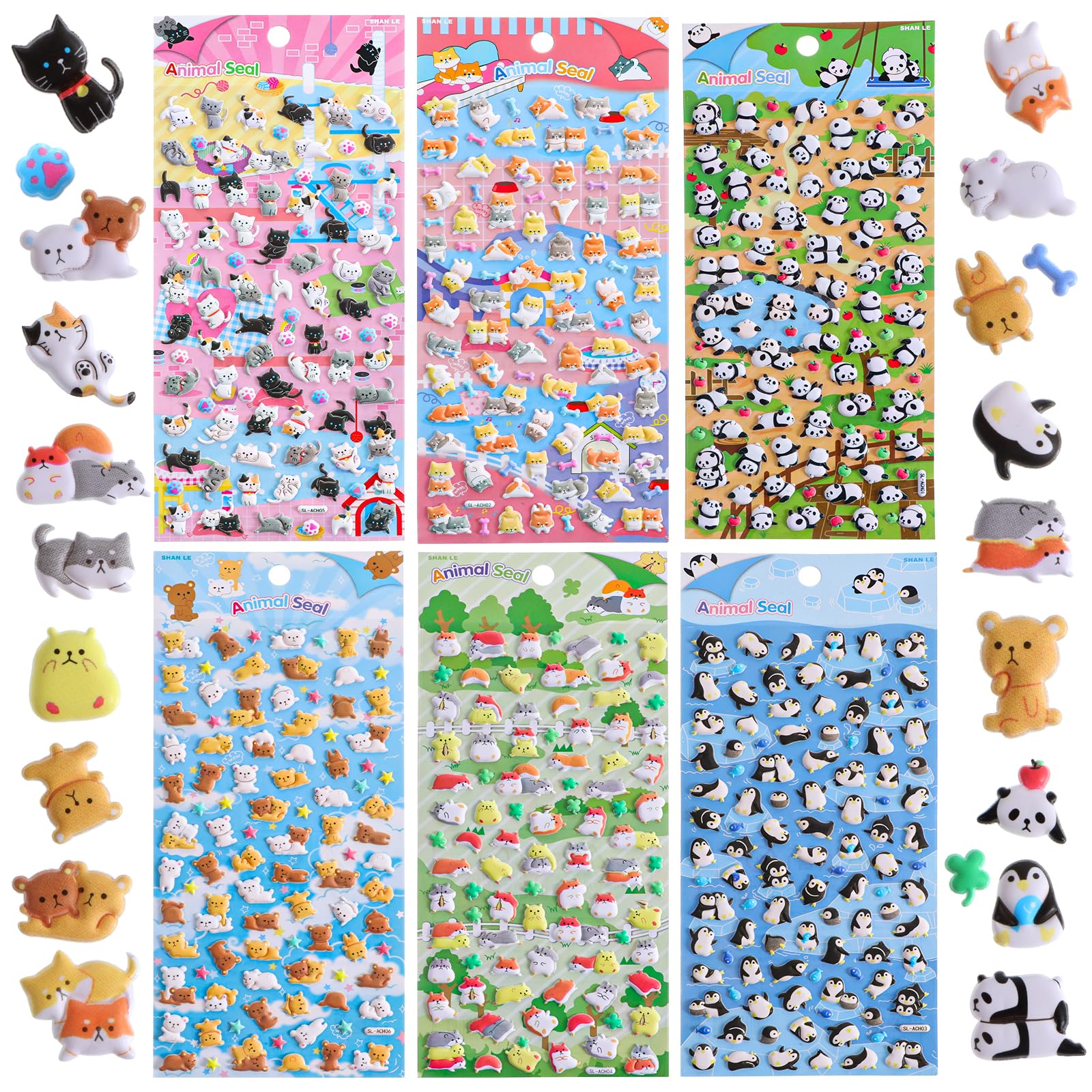 Cute Puffy Stickers for Kids 600+