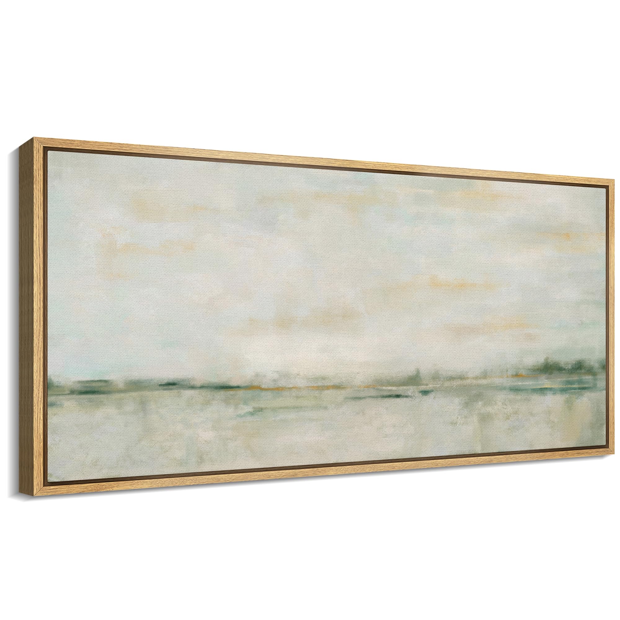 signford extra large framed canvas print wall art subtle abstract in soft tones illustrations modern art calm warm for living room, bedroom, office - 60"x30"