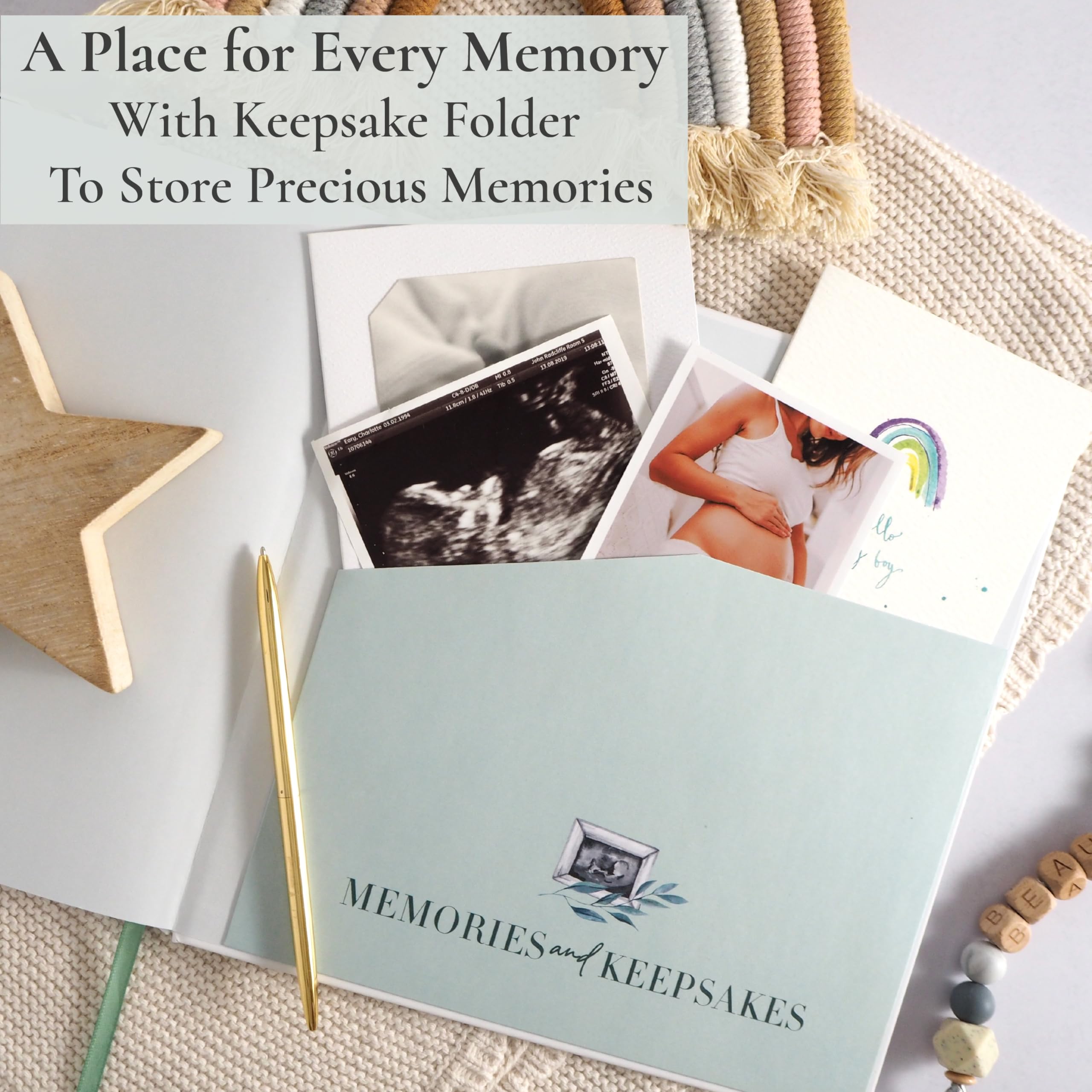 Libro dei ricordi per bambini, diario dei ricordi ad acquerello, per neonata o bambino, 136 pagine, album fotografico e ideale per baby shower e neonati