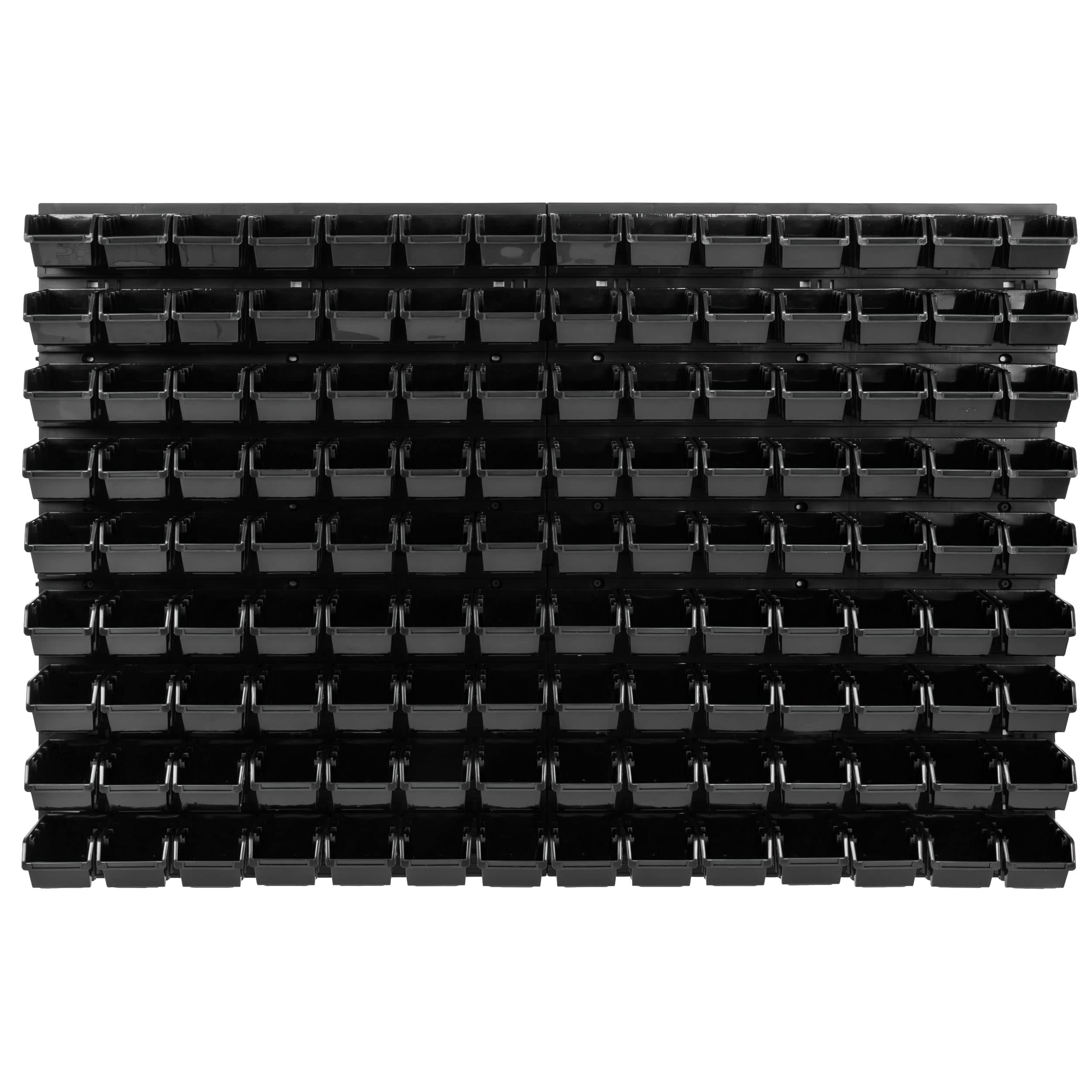 SimpleThing Système de rangement étagère d'atelier | 115 x 78 cm | Boîte de 126 pièces | Étagère murale avec boîtes empilables - Plaques murales extra solides - Étagère murale perforée - Étagère de